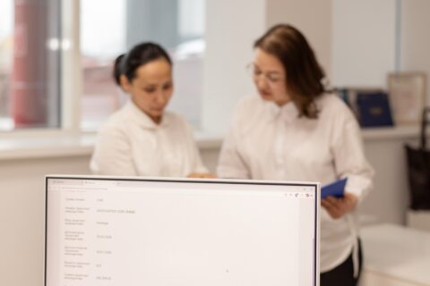 Команда FinAssist анализирует бухгалтерские данные на экране